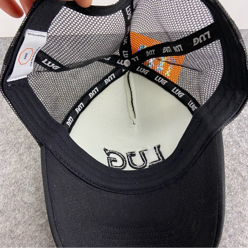 LUG TRUCKER Hat in Black With Black Mesh Back Baseball Cap Size Adult NEW! - Picture 3 of 4